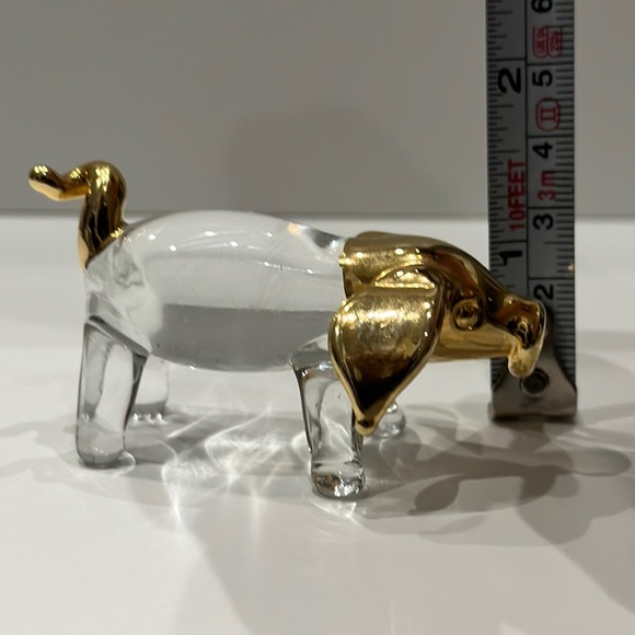 Glass Pig Gold Dipped Figure Trinket - Picture 7 of 7